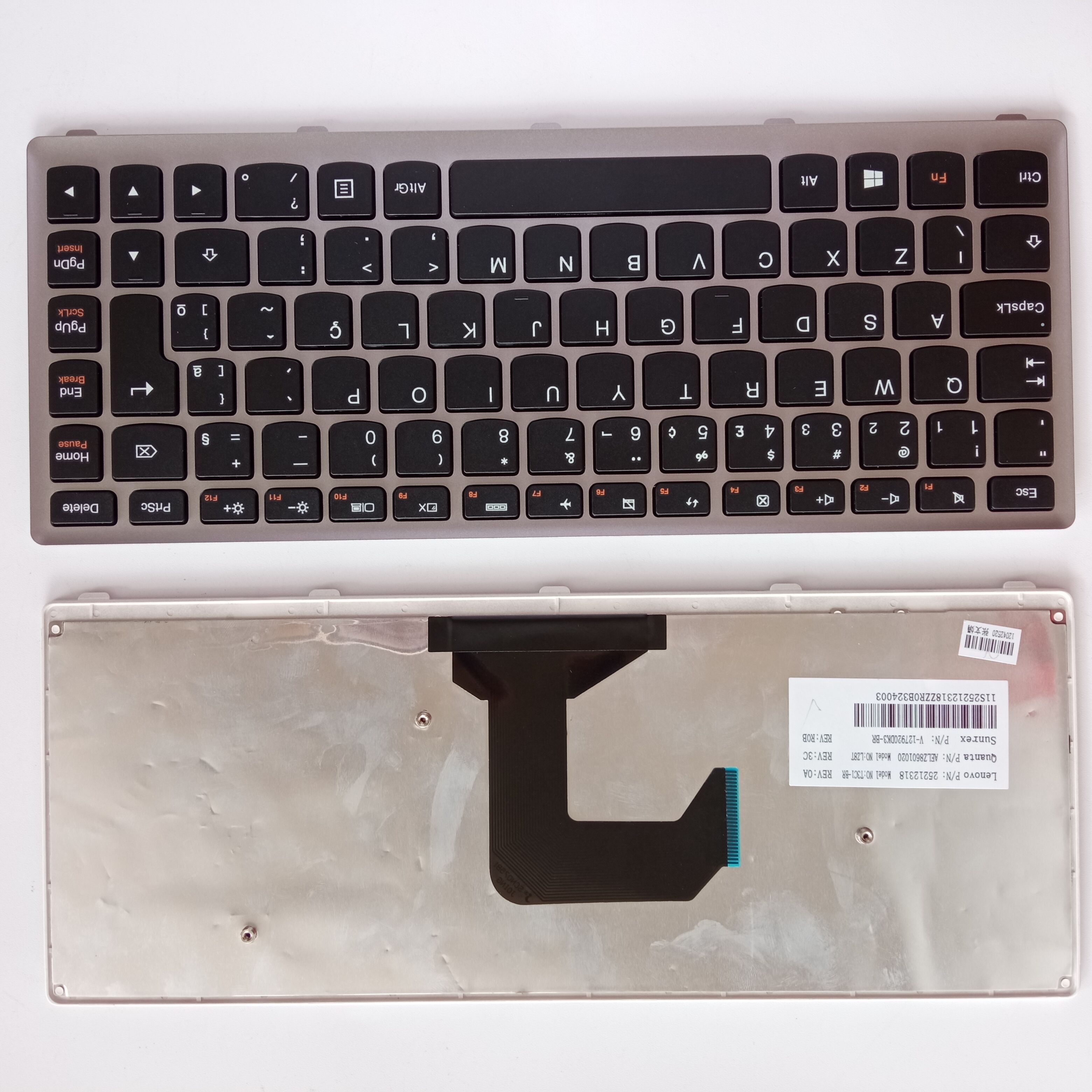 Picture of New Replacement Laptop Keyboard For LENOVO U410 SILVER FRAME BLACK BR Layout